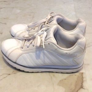 K-Swiss sneakers.